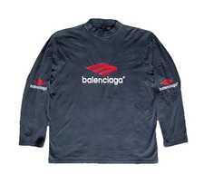 T-Shirt Balenciaga 3B Sports Icon Collector Unisex Long Sleeve TShirt / Noir XL