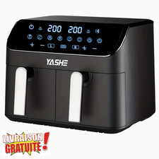Friteuse à Air Chaud 9L Double Cuve YASHE 8 Programmes Sans Huile Livraison Grat