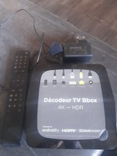 Décodeur TV Bbox 4K HDR Android , Wifi TNT , avec Alim et Télécommande vocale