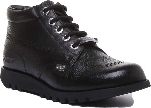 Bottes cuir noires kickers - cuir,