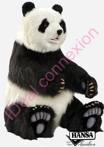 Peluche géante panda assis - , 1m