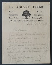 Facture 1929 LE NOUVEL ESSOR PASTEL DESSIN LITHO PARIS entête illustrée 31