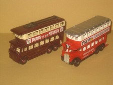 Lot 2 bus cars anglais miniatures LLEDO métal