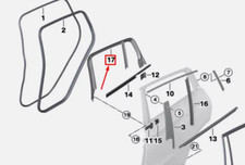 Neuf Véritable BMW X4 G02 X4M F98 2018> Arrière Droite Porte Fenêtre Cadre Trim
