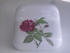 Beau dévidoir à papier toilette ancien en Porcelaine de Paris à décor de roses
