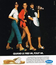 PUBLICITE ADVERTISING 084  1976  SCHOLL  sandales en forme de pied