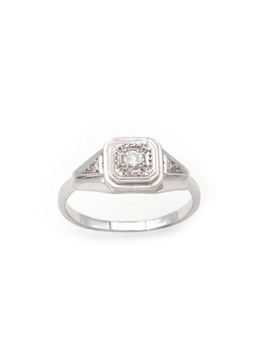 Bague art deco solitaire 10 - art, 0.10