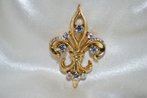Golden crystal fleur lys - crystal,
