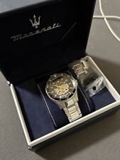 New Men's Watch Black Dial Maserati TRAGUARDO R8873612042 Montre Homme