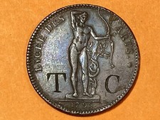 Jeton cuivre Lycée des Arts 1792 gravé T C Révolution Française d'époque