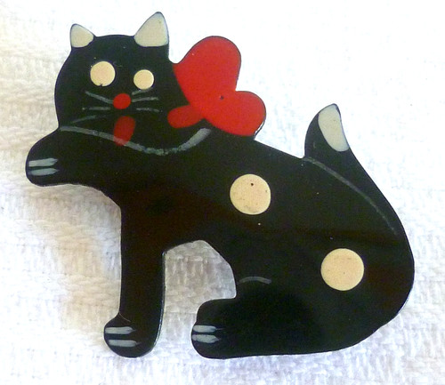 Ancienne broche chat - broche, en