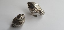 Paire de salière et Poivrière en forme d'oiseau en Argent Massif