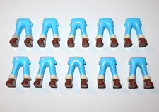 Playmobil Lot 10 Jambes Personnage Figurine Legs Bleu Skieur Bottes Marron