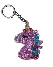 Porte Clés Licorne Rose Strass / Feutrine -  Porte clefs Neuf