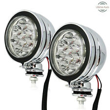 Chrome Brillant Avant Brouillard Spot Rond Feux LED 4 " X2 Moto 4x4 12V