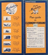 Ancien Plan Guide MICHELIN de CLERMONT-FERRAND - 1947 - Etat NEUF !