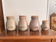 4 Pots Epices Condiments Grés