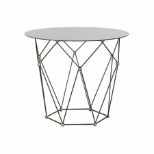 Table d'appoint DKD Home Decor Noir Métal Verre Doré [70 x 70 x 60 cm]