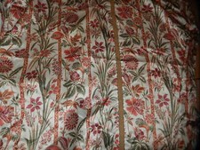 PIÈCE TISSUS SATINÉE COUVRE LIT 140 RIDEAU DÉCOR FLORAL CHINTZ SATIN SOIE GALON