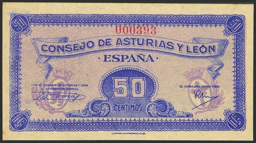 Centimes 1937 asturies et - centimes.,