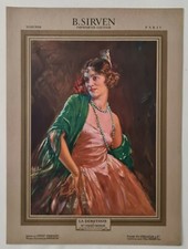 La débutante Vallet Bisson 1932 Estampe en couleur Mode Femme