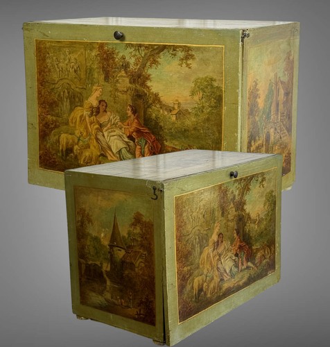 Coffret bois peint décor - en,