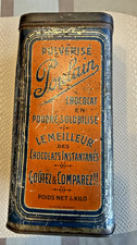 POULAIN CHOCOLAT POUDRE 1KG, ANCIENNE BOITE METAL PUBLICITAIRE FRANCAIS PUB 1930