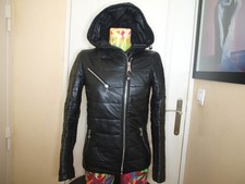 Veste vintage matelassee cuir - veste,