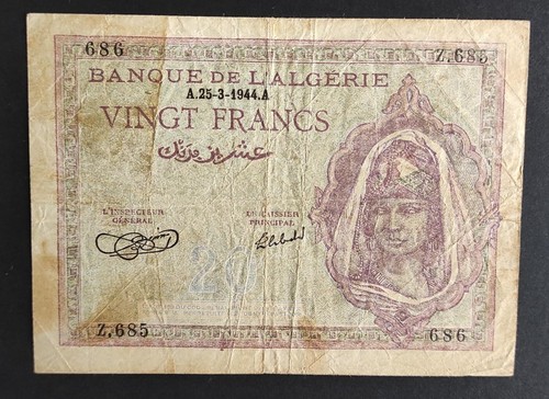 Algérie billet francs - algérie, de
