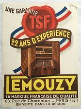 Lithographie Affiche publicitaire Lemouzy TSF télévision radio Besson Chachoin