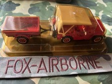 JEEP WILLYS + REMORQUE POMPIERS 1/43eme SOLIDO SOUS BLISTER