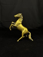 Solid Brass Statue Rearing Horse Figurine Mid Century Equestrian Vintage 6,1