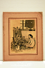Vintage Photo D'Un Hindou Prêtre Spectacle Rituels Antique Religieux Décor