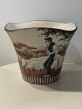 VASE CIBOURE A LABORDE GRES DÉCOR PEINT ORIGINE BASQUE SIGNÉ