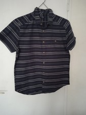 Chemisette Rayée Bleu Marine et gris T L (41/42) Kiabi