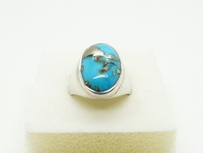 chevalière homme en argent et turquoise taille FR 58/US 8.5 sterling men ring