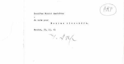 Jean arp lettre signée - arp,