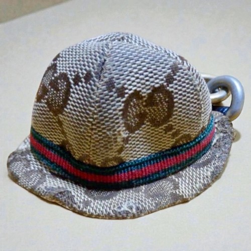 Gucci chapeau toile cuir - gucci, gg