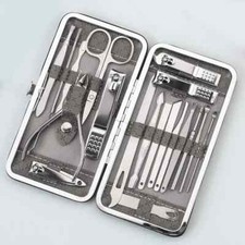 kit Trousse-Manucure 19 Pieces-Pedicure-Manicure Coupe-Ongles ciseaux