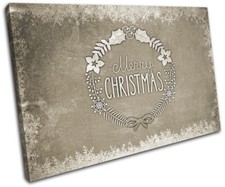 Christmas Decoration Wall Canvas ART Print XMAS Picture Gift Chalk 12 Cream Chri