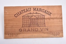 Château MARGAUX Grand Vin 1990 Façade de caisse en bois estampes caisse de vin