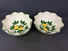 Lot 2 anciens saladier motif citron vintage céramique de MENTON décoré à la main