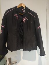 Joli blouson de moto femme neuf ; noir et rose diva star taille L