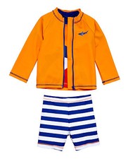Ensemble de bain garçon requin (3 pièces) combinaison de soleil UV taille 12-18 18-24 mois gratuit Royaume-Uni P&P