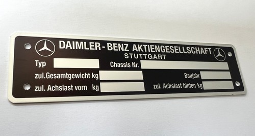 Plaque constructeur mercedes - plaque,