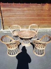 Véritable Salon De Jardin Vintage En Rotin année 60