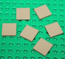 6 x Lego Dark Tan Tile ref