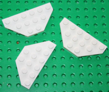 3 x Lego White Wedge Plate 3x6 ref 2419 set 7261 75302 75051 9525 7679 6559 6973