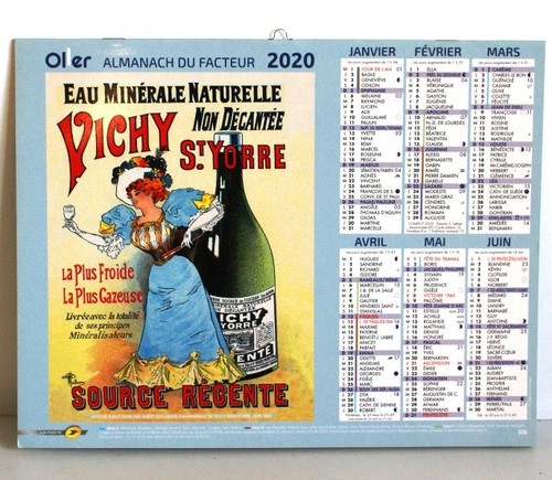 Calendrier poste 2020 vichy - calendrier,