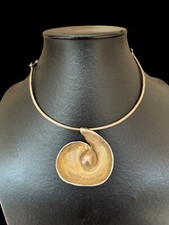 Collier tour de cou design Circa 1970 Signé A. Duplantier Argent Massif Créateur